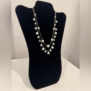 Express Two Row Faux Pearl Necklace